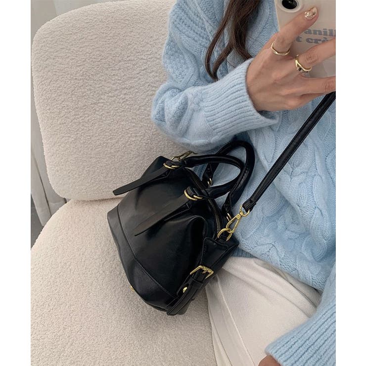 2WAYヴィンテージ風ハンドバッグフェイクレザー 自立型バッグ底鋲付き マチ広大… | SUNSHINE CLOSET | 詳細画像8 