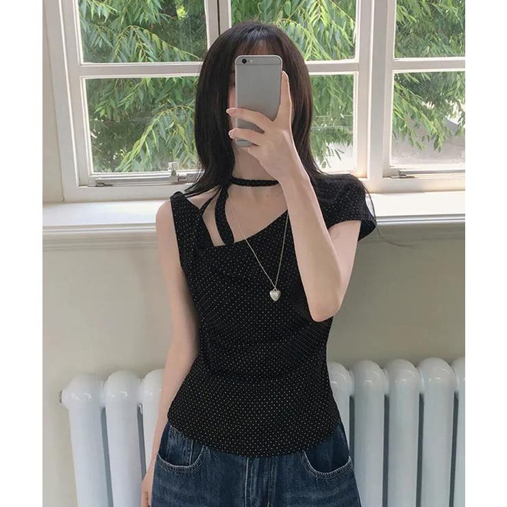 チョーカートップス半袖Tシャツレディースおしゃれtシャツアシンメトリー 可愛いリ… | SUNSHINE CLOSET | 詳細画像3 