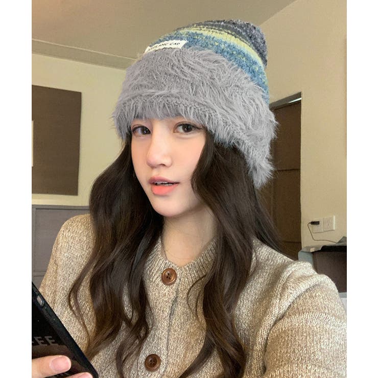 ミックスニット帽 もこもこニットキャップ | SUNSHINE CLOSET | 詳細画像9 