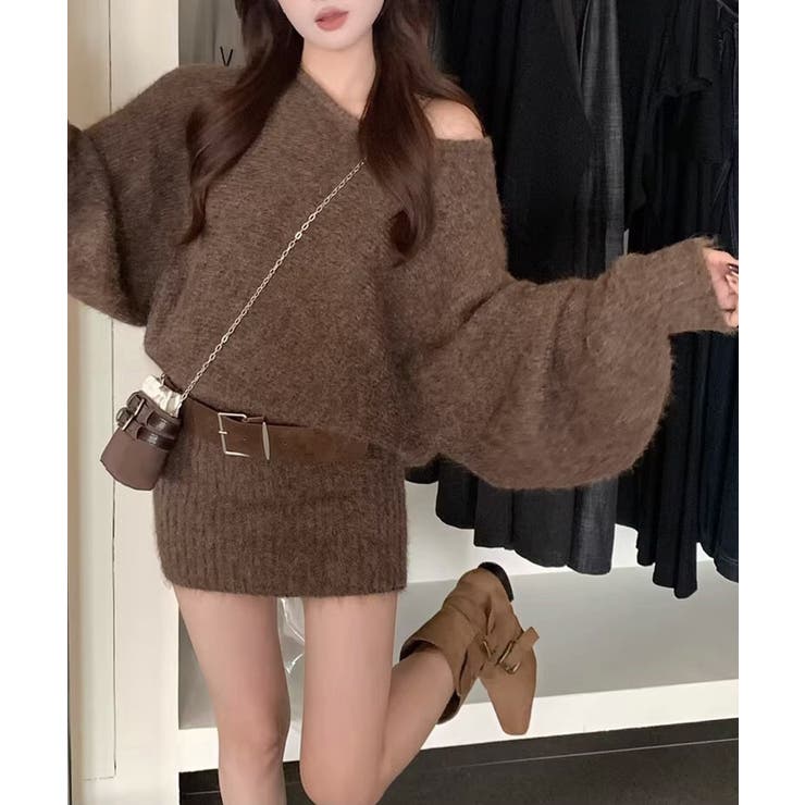 ミニニットワンピースウエストマーク韓国風 | SUNSHINE CLOSET | 詳細画像11 