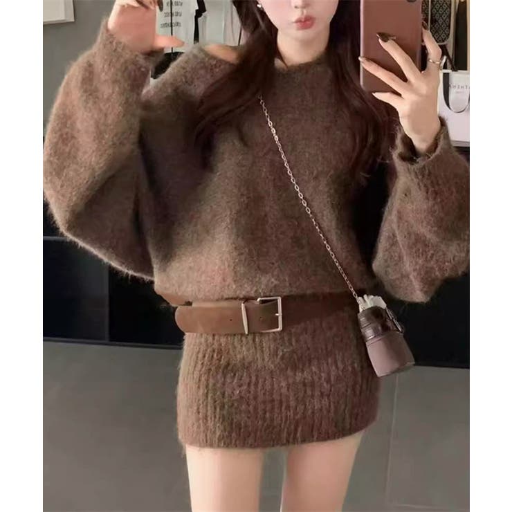 ミニニットワンピースウエストマーク韓国風 | SUNSHINE CLOSET | 詳細画像12 