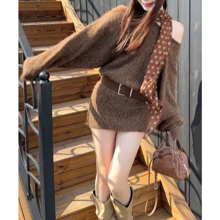 ミニニットワンピースウエストマーク韓国風 | SUNSHINE CLOSET | 詳細画像13 