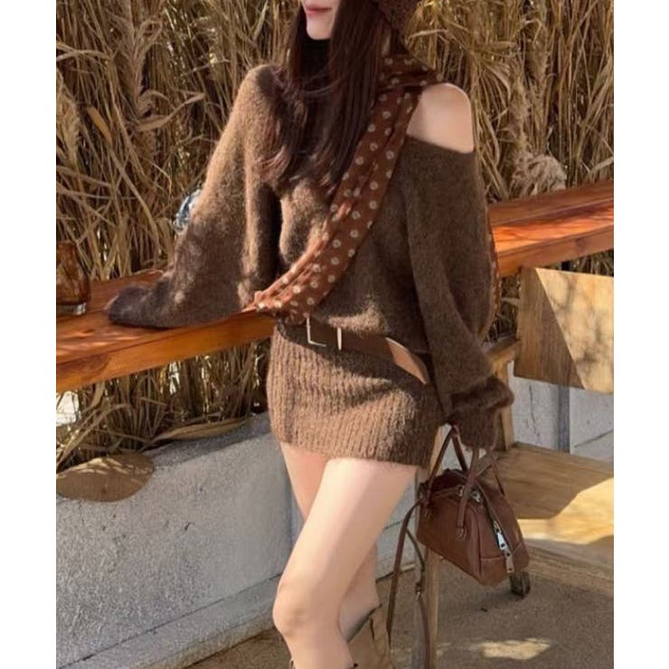 ミニニットワンピースウエストマーク韓国風 | SUNSHINE CLOSET | 詳細画像16 