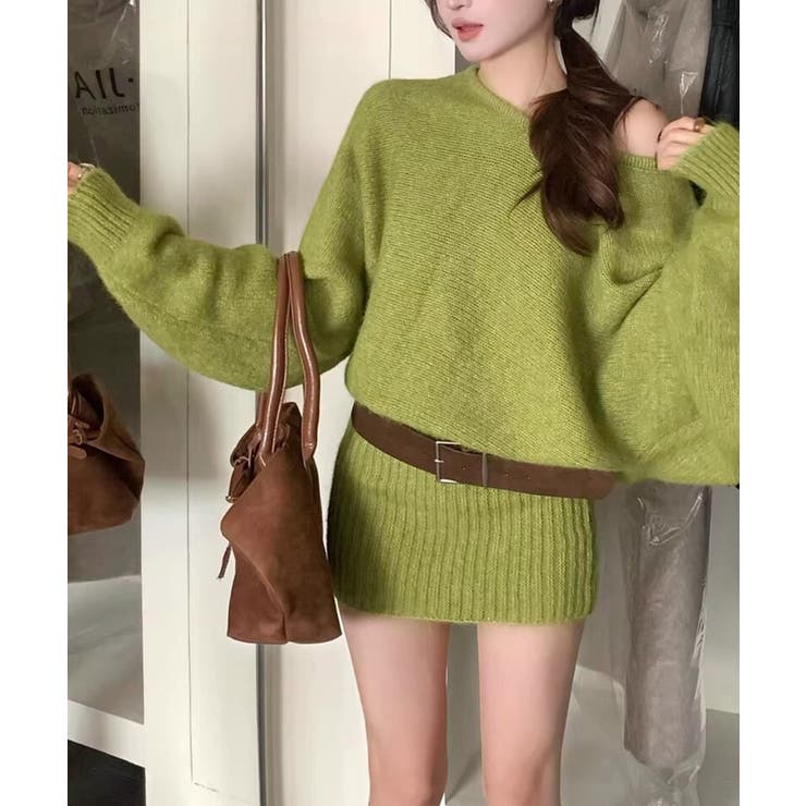 ミニニットワンピースウエストマーク韓国風 | SUNSHINE CLOSET | 詳細画像18 