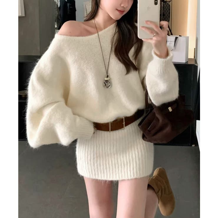 ミニニットワンピースウエストマーク韓国風 | SUNSHINE CLOSET | 詳細画像7 