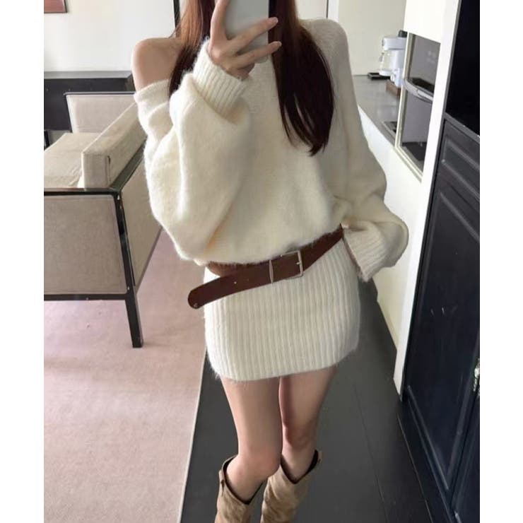 ミニニットワンピースウエストマーク韓国風 | SUNSHINE CLOSET | 詳細画像9 