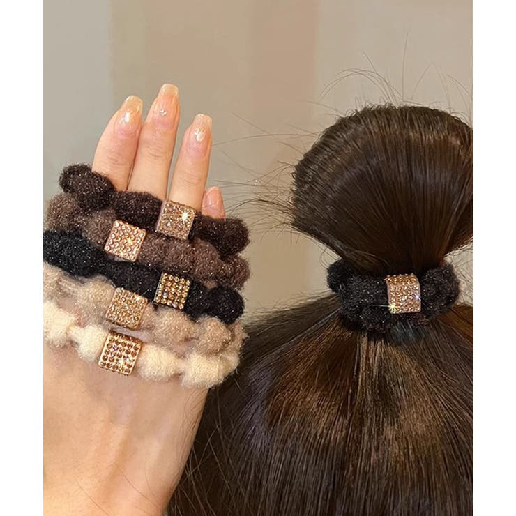 モコモコボリュームヘアアクセサリーセット 韓国風ビジューヘアゴム 大人可愛い髪飾… | SUNSHINE CLOSET | 詳細画像4 