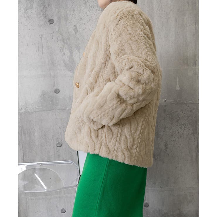 ノーカラーファージャケットゴールドボタン | SUNSHINE CLOSET | 詳細画像12 