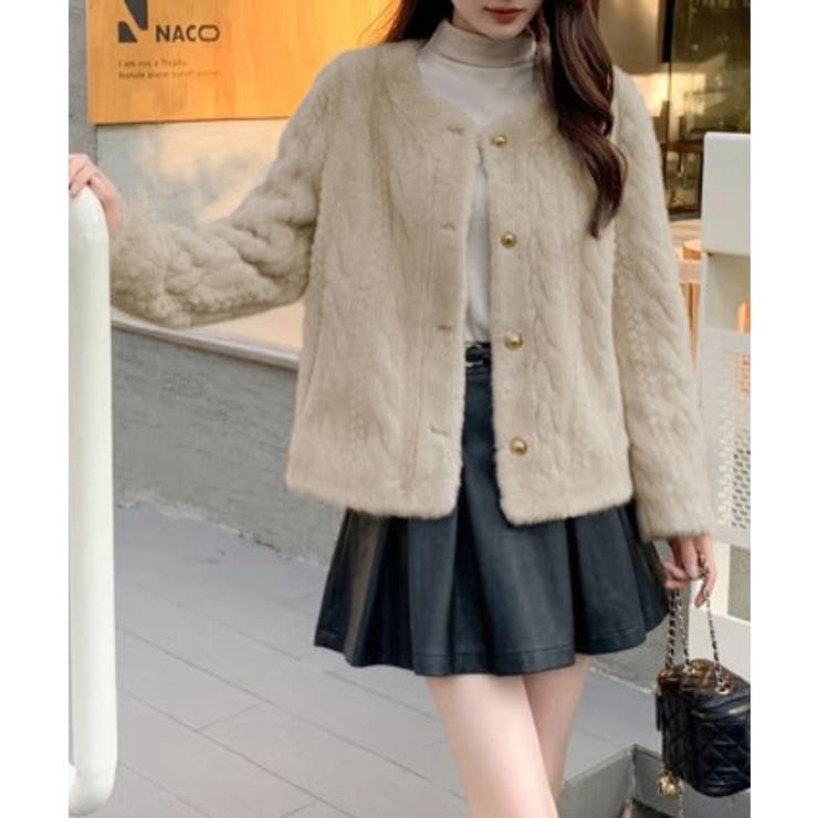 ノーカラーファージャケットゴールドボタン | SUNSHINE CLOSET | 詳細画像2 