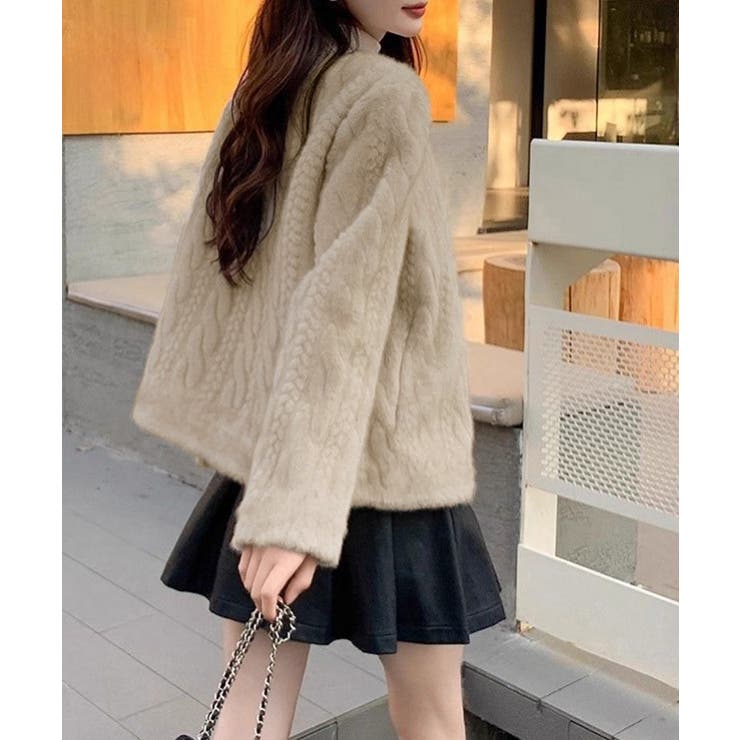 ノーカラーファージャケットゴールドボタン | SUNSHINE CLOSET | 詳細画像3 