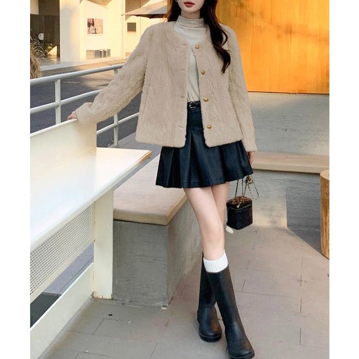 ノーカラーファージャケットゴールドボタン | SUNSHINE CLOSET | 詳細画像5 