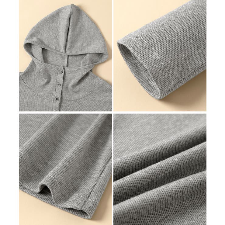 フード付きリブカットソーレディース長袖T | SUNSHINE CLOSET | 詳細画像16 