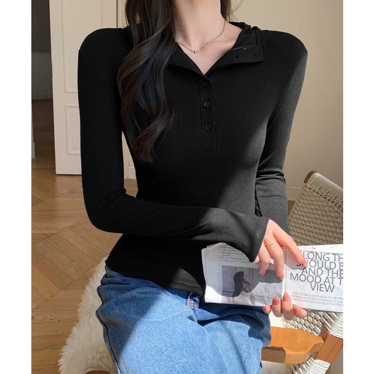 フード付きリブカットソーレディース長袖T | SUNSHINE CLOSET | 詳細画像5 