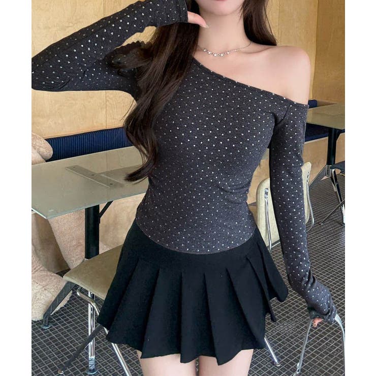 肩出しtシャツレディース ワンショルダーt長袖肌見せカットソーセクシー タイトト… | SUNSHINE CLOSET | 詳細画像11 