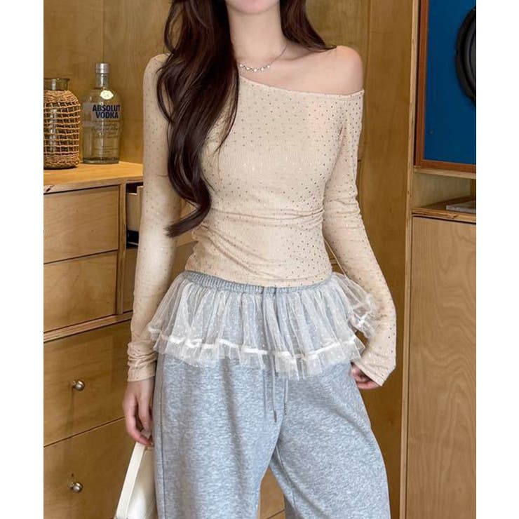 肩出しtシャツレディース ワンショルダーt長袖肌見せカットソーセクシー タイトト… | SUNSHINE CLOSET | 詳細画像13 