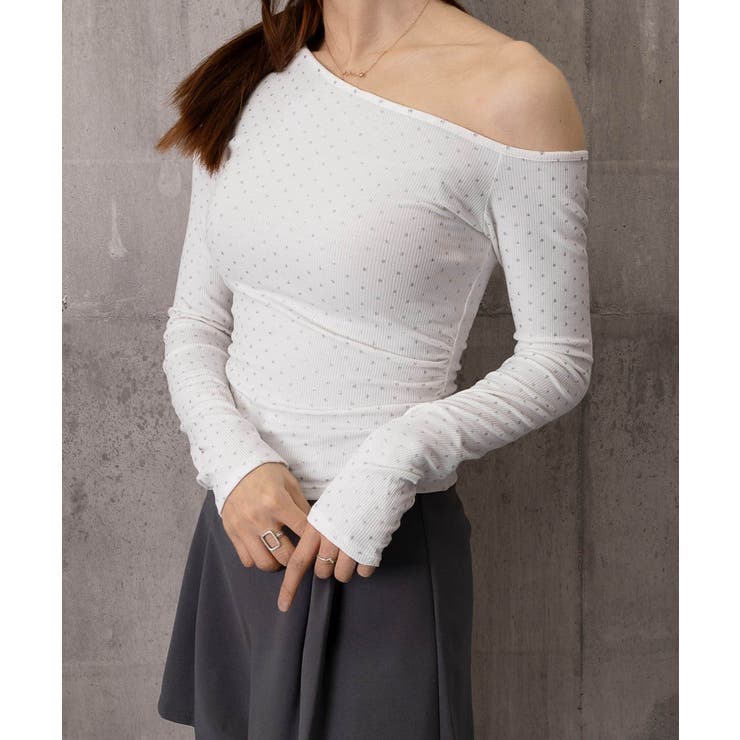 肩出しtシャツレディース ワンショルダーt長袖肌見せカットソーセクシー タイトト… | SUNSHINE CLOSET | 詳細画像17 