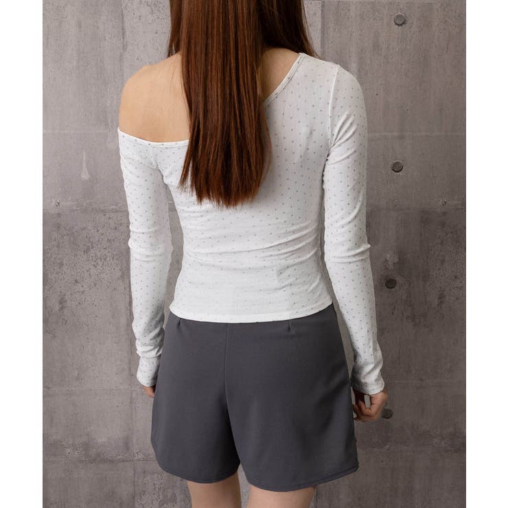 肩出しtシャツレディース ワンショルダーt長袖肌見せカットソーセクシー タイトト… | SUNSHINE CLOSET | 詳細画像20 