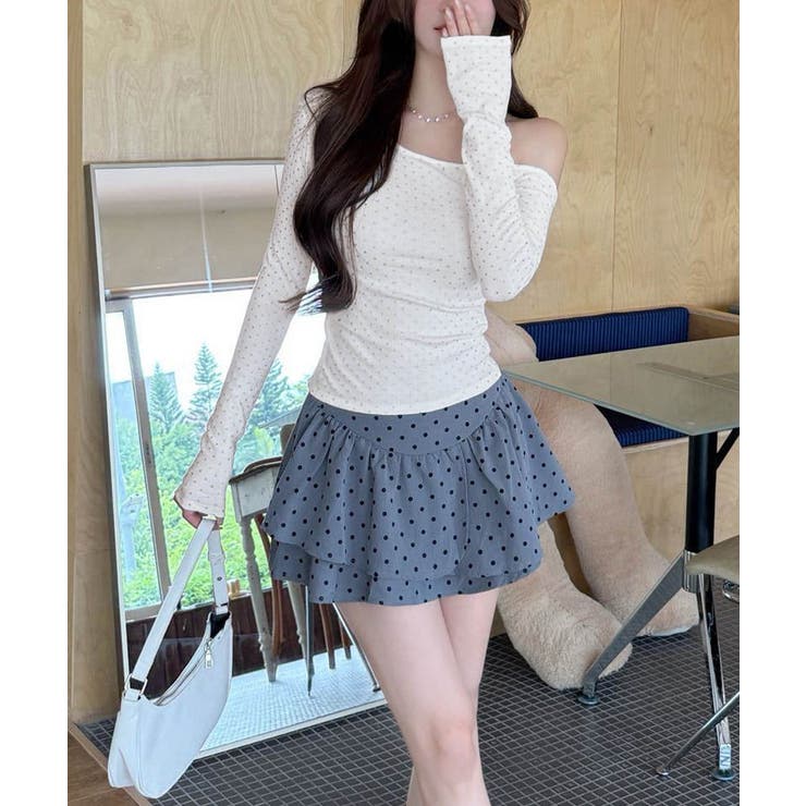 肩出しtシャツレディース ワンショルダーt長袖肌見せカットソーセクシー タイトト… | SUNSHINE CLOSET | 詳細画像8 