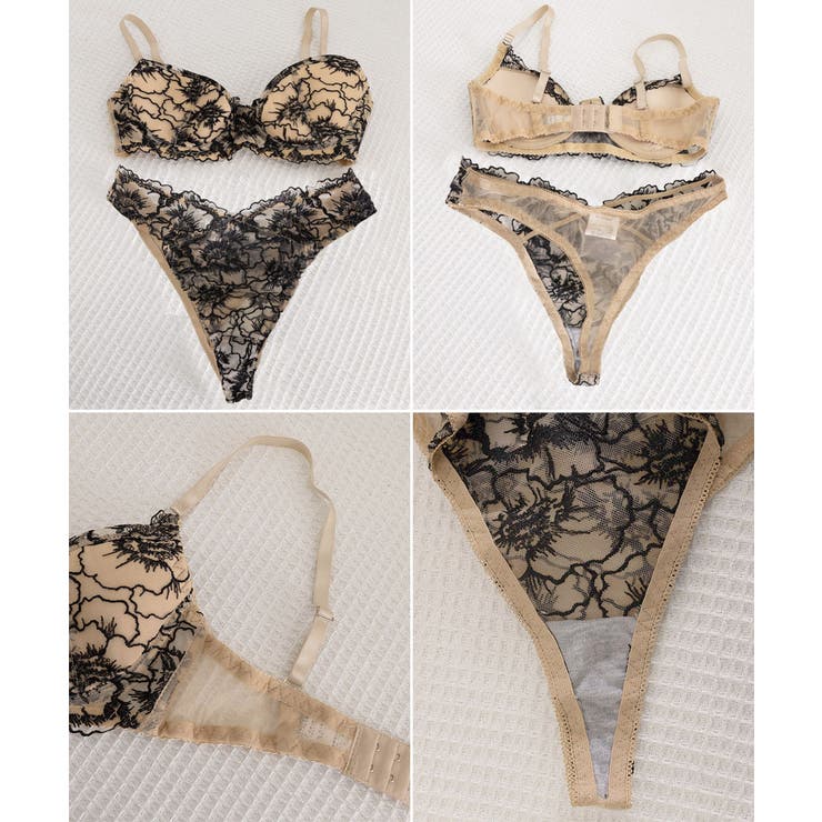 ボリュームダウンワイヤーブラジャー レースTバックショーツ 2点セットレディース | SUNSHINE CLOSET | 詳細画像14 