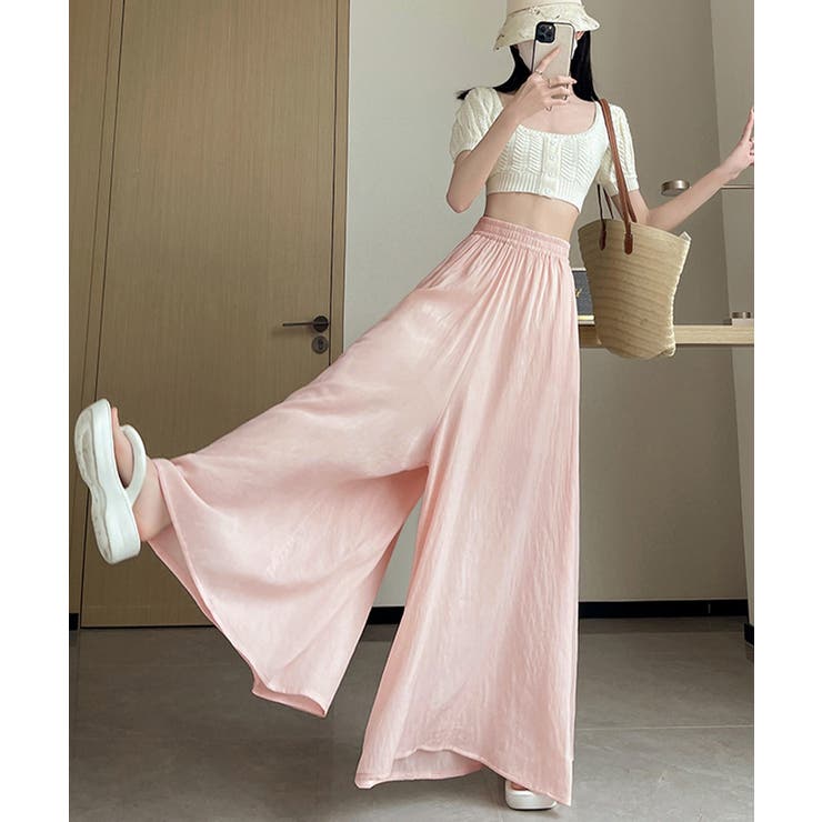 レディース ハイウエストロングガウチョパンツ 涼しい | SUNSHINE CLOSET | 詳細画像20 
