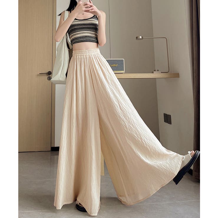 レディース ハイウエストロングガウチョパンツ 涼しい | SUNSHINE CLOSET | 詳細画像4 