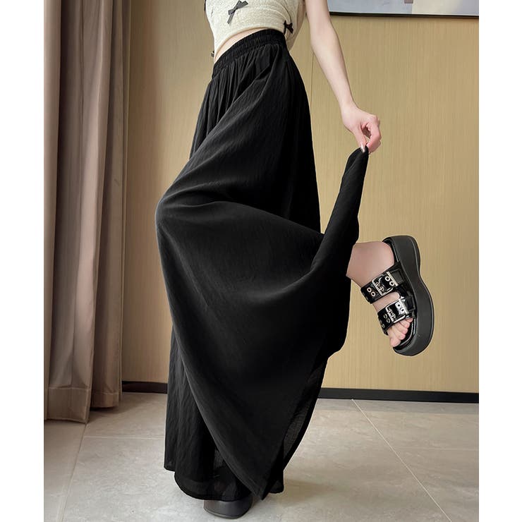 レディース ハイウエストロングガウチョパンツ 涼しい | SUNSHINE CLOSET | 詳細画像9 