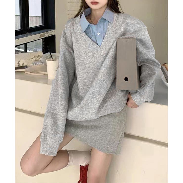 シャツ襟切り替えスウェットレディース長袖 | SUNSHINE CLOSET | 詳細画像12 