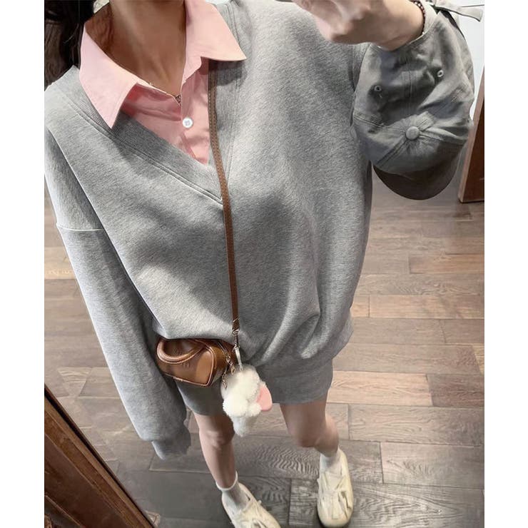 シャツ襟切り替えスウェットレディース長袖 | SUNSHINE CLOSET | 詳細画像13 