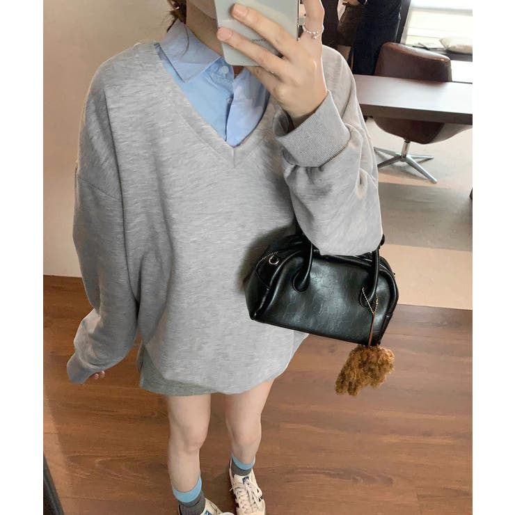 シャツ襟切り替えスウェットレディース長袖 | SUNSHINE CLOSET | 詳細画像2 