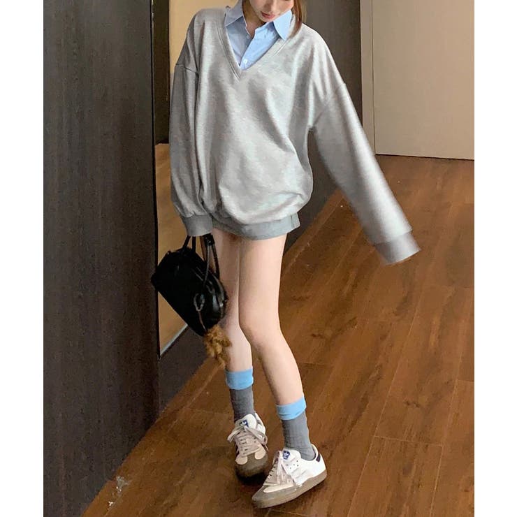 シャツ襟切り替えスウェットレディース長袖 | SUNSHINE CLOSET | 詳細画像4 