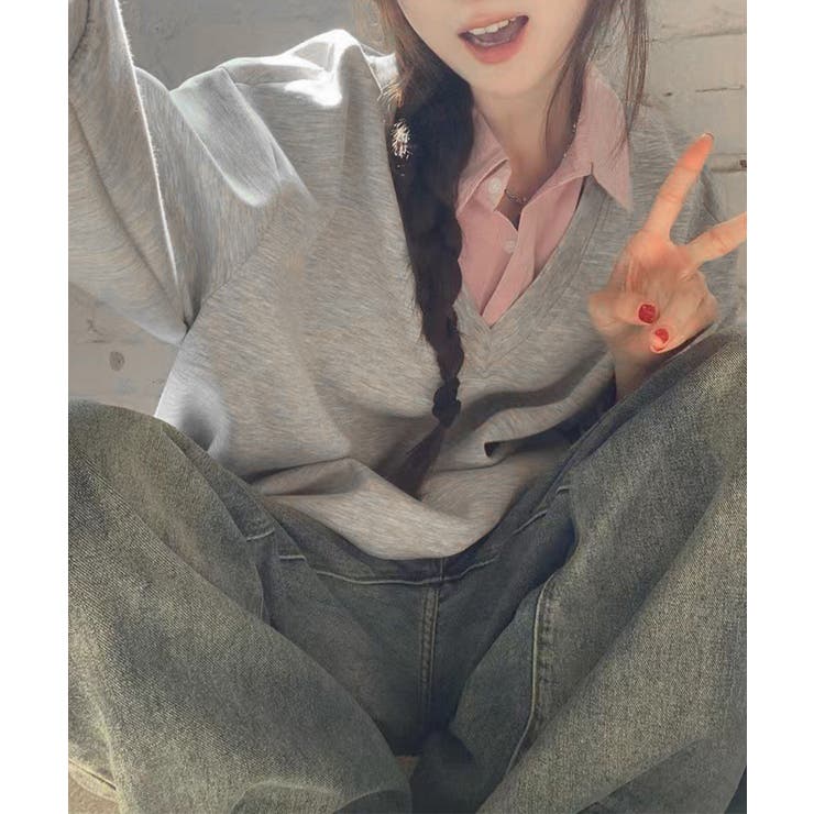 シャツ襟切り替えスウェットレディース長袖 | SUNSHINE CLOSET | 詳細画像8 