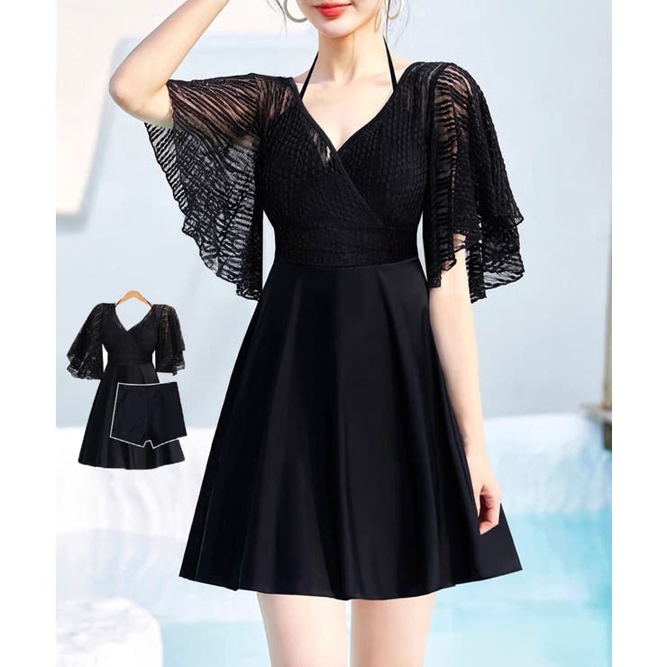 レディース フレア袖水着2点セット ショーパン付き | SUNSHINE CLOSET | 詳細画像1 