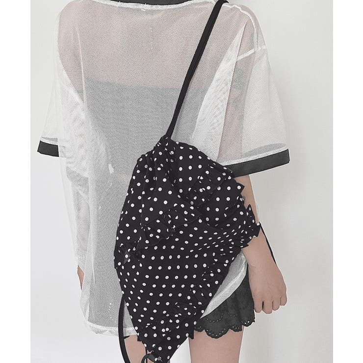 大容量 巾着リュックサックレディース 水玉柄デイバッグ韓国風ドロストバッグおしゃ… | SUNSHINE CLOSET | 詳細画像12 