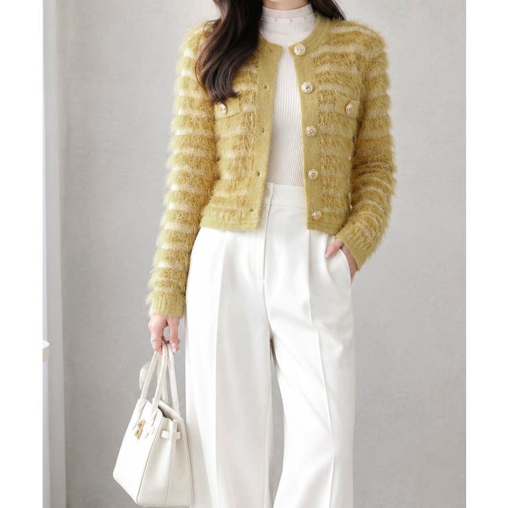 上品フェザーヤーンニットトップス長袖 レディースショート丈ニットジャケット韓国風… | SUNSHINE CLOSET | 詳細画像20 