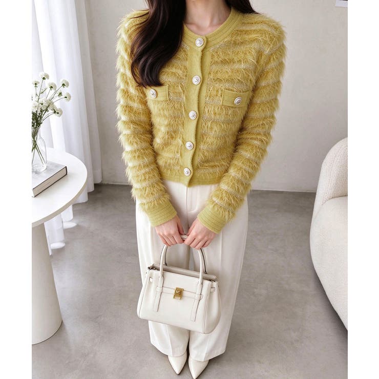 上品フェザーヤーンニットトップス長袖 レディースショート丈ニットジャケット韓国風… | SUNSHINE CLOSET | 詳細画像22 