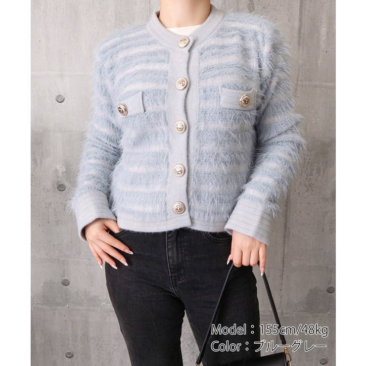 上品フェザーヤーンニットトップス長袖 レディースショート丈ニットジャケット韓国風… | SUNSHINE CLOSET | 詳細画像27 