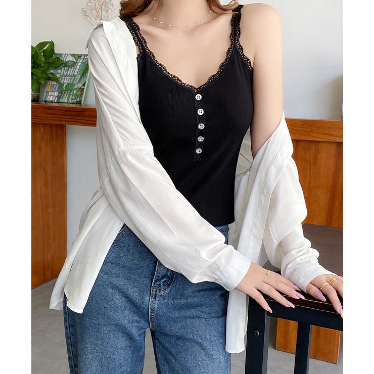 レディース Vネック レースタンクトップ | SUNSHINE CLOSET | 詳細画像10 