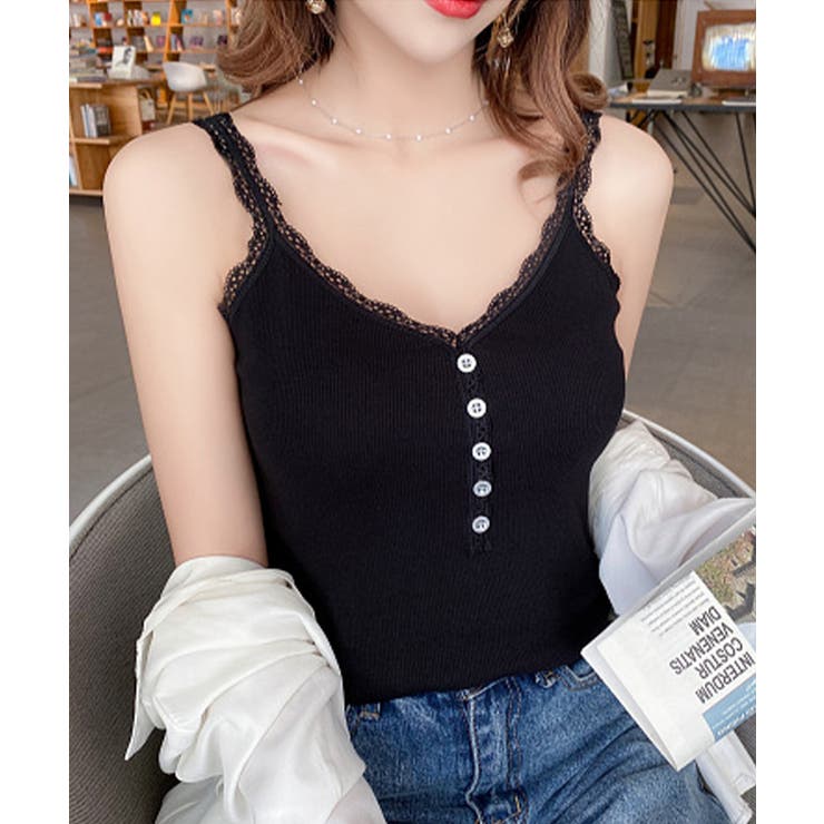 レディース Vネック レースタンクトップ | SUNSHINE CLOSET | 詳細画像6 