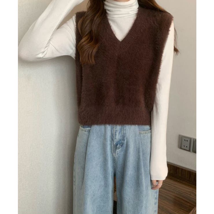 シャギーニットベストショート丈ニットジレ | SUNSHINE CLOSET | 詳細画像11 