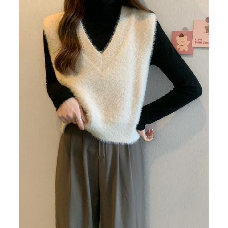 シャギーニットベストショート丈ニットジレ | SUNSHINE CLOSET | 詳細画像3 