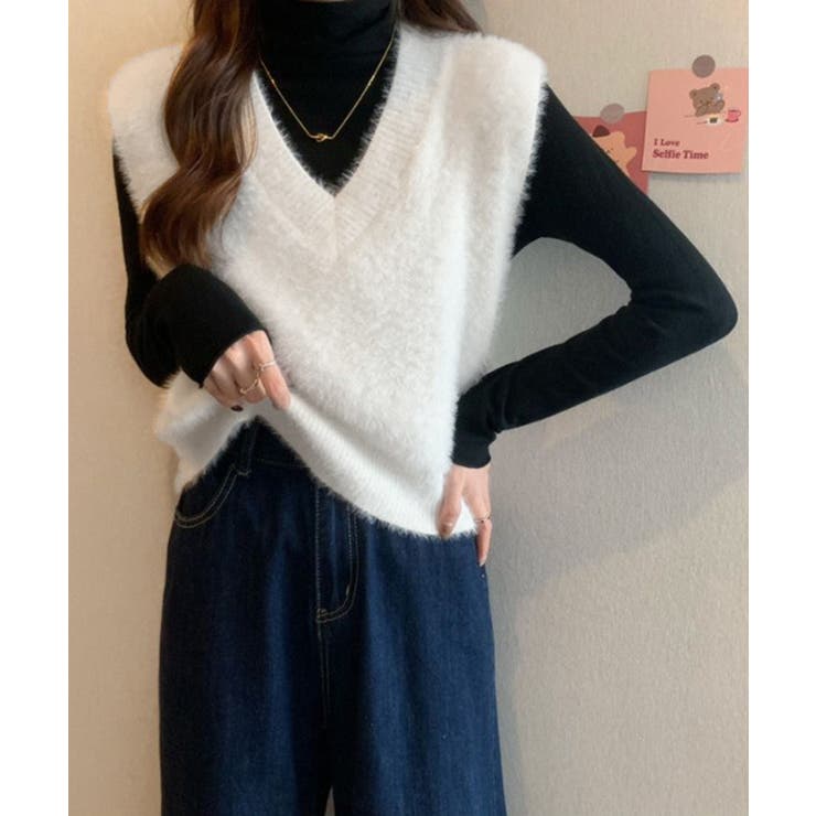 シャギーニットベストショート丈ニットジレ | SUNSHINE CLOSET | 詳細画像7 