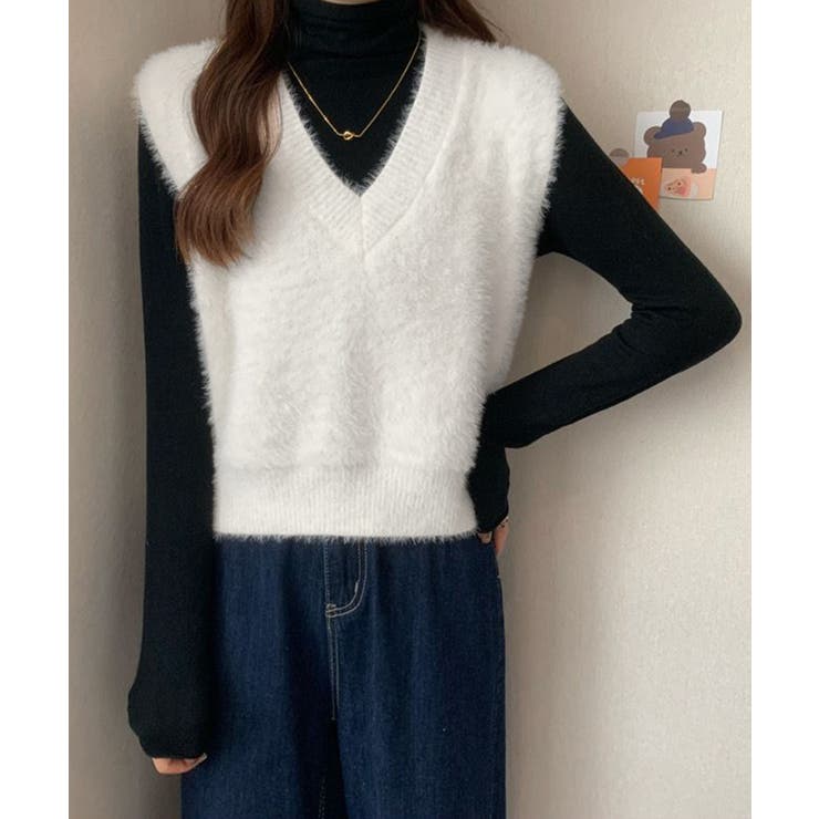 シャギーニットベストショート丈ニットジレ | SUNSHINE CLOSET | 詳細画像8 