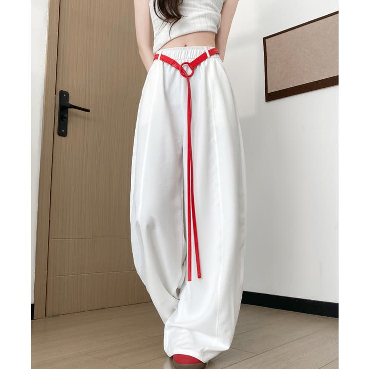 韓国風 脚長見え美脚ワイドパンツレディース ハイウエストスポーティーパンツY2K… | SUNSHINE CLOSET | 詳細画像10 