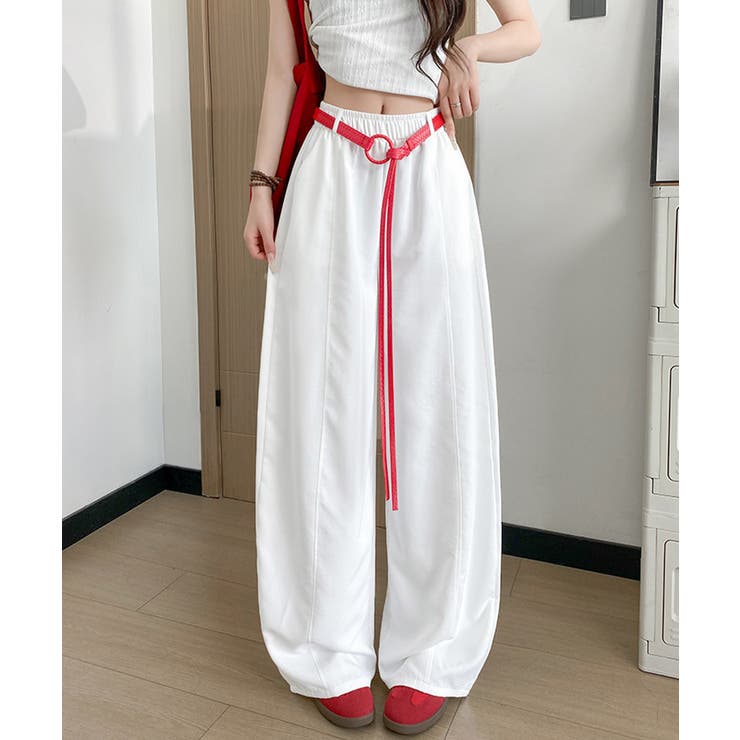 韓国風 脚長見え美脚ワイドパンツレディース ハイウエストスポーティーパンツY2K… | SUNSHINE CLOSET | 詳細画像11 