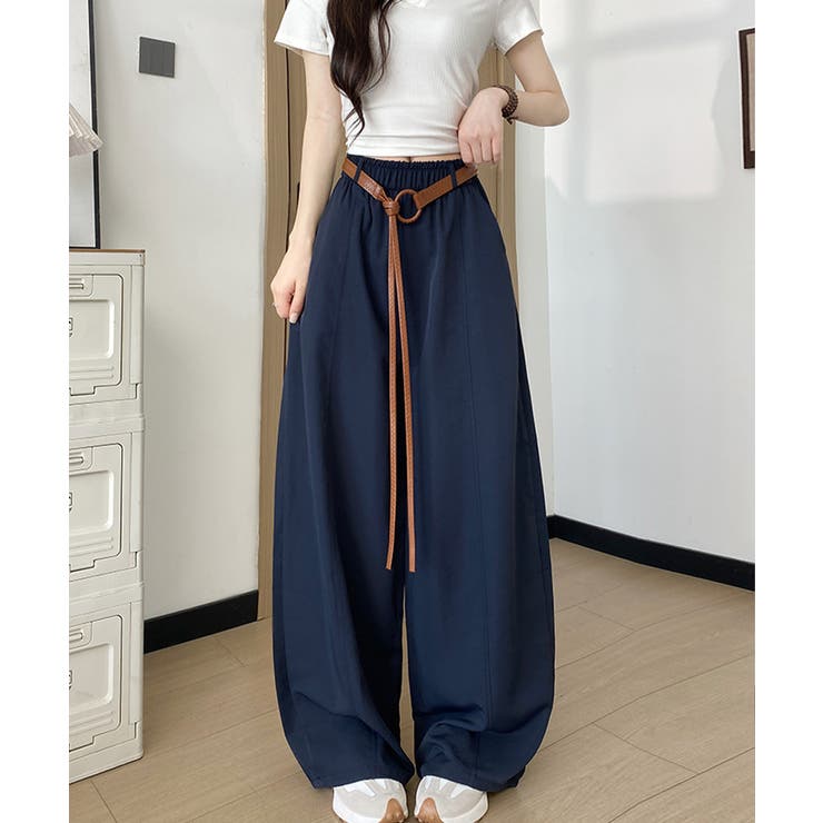韓国風 脚長見え美脚ワイドパンツレディース ハイウエストスポーティーパンツY2K… | SUNSHINE CLOSET | 詳細画像13 