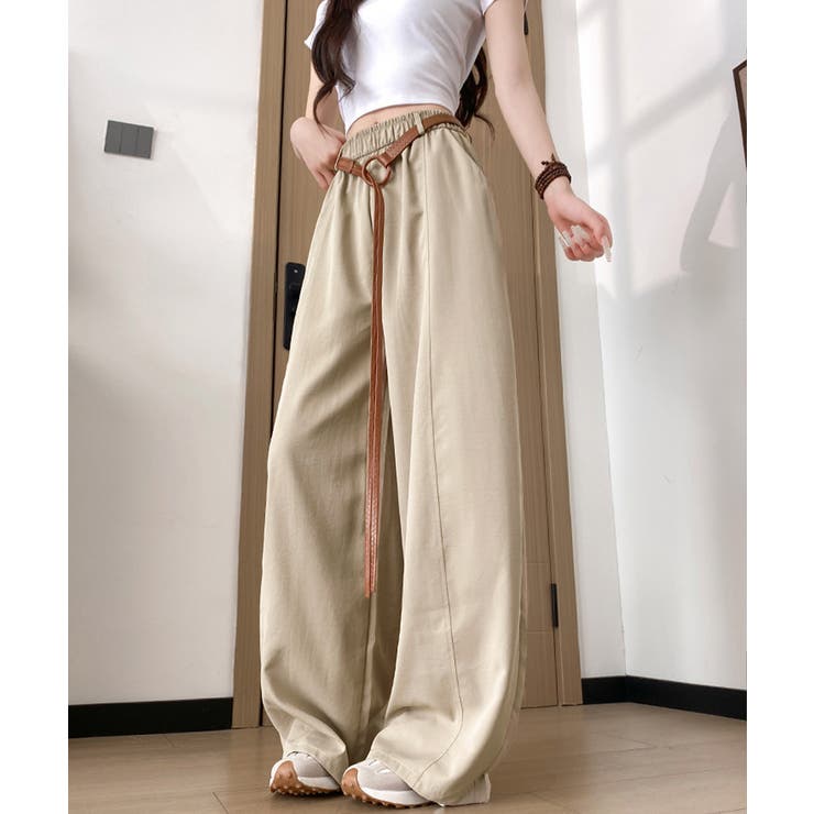 韓国風 脚長見え美脚ワイドパンツレディース ハイウエストスポーティーパンツY2K… | SUNSHINE CLOSET | 詳細画像2 