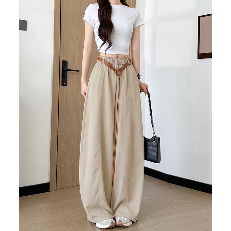 韓国風 脚長見え美脚ワイドパンツレディース ハイウエストスポーティーパンツY2K… | SUNSHINE CLOSET | 詳細画像3 