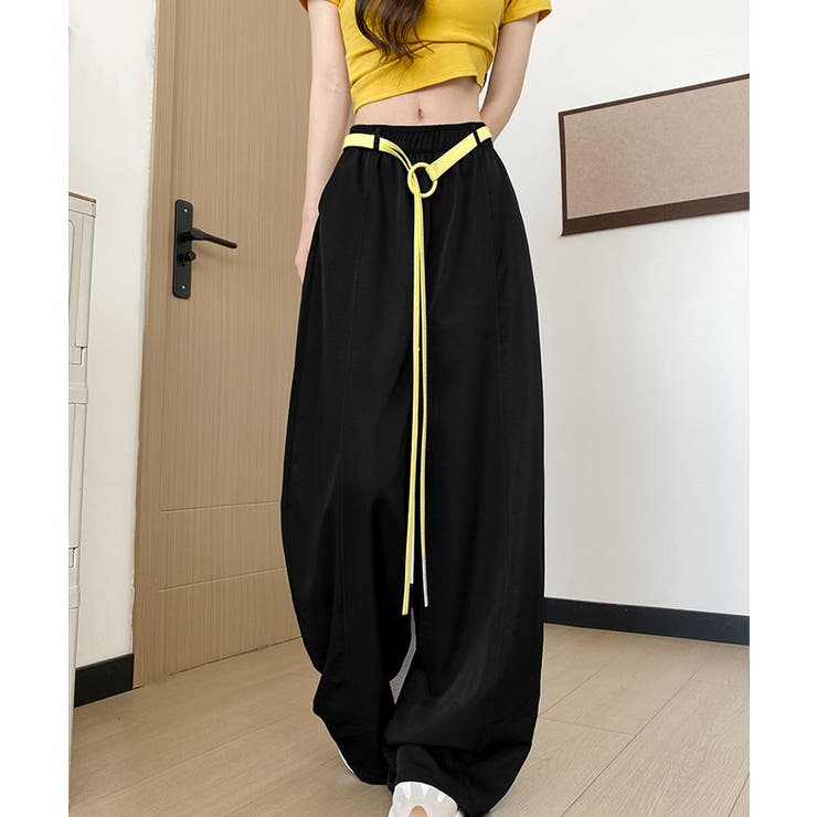 韓国風 脚長見え美脚ワイドパンツレディース ハイウエストスポーティーパンツY2K… | SUNSHINE CLOSET | 詳細画像6 