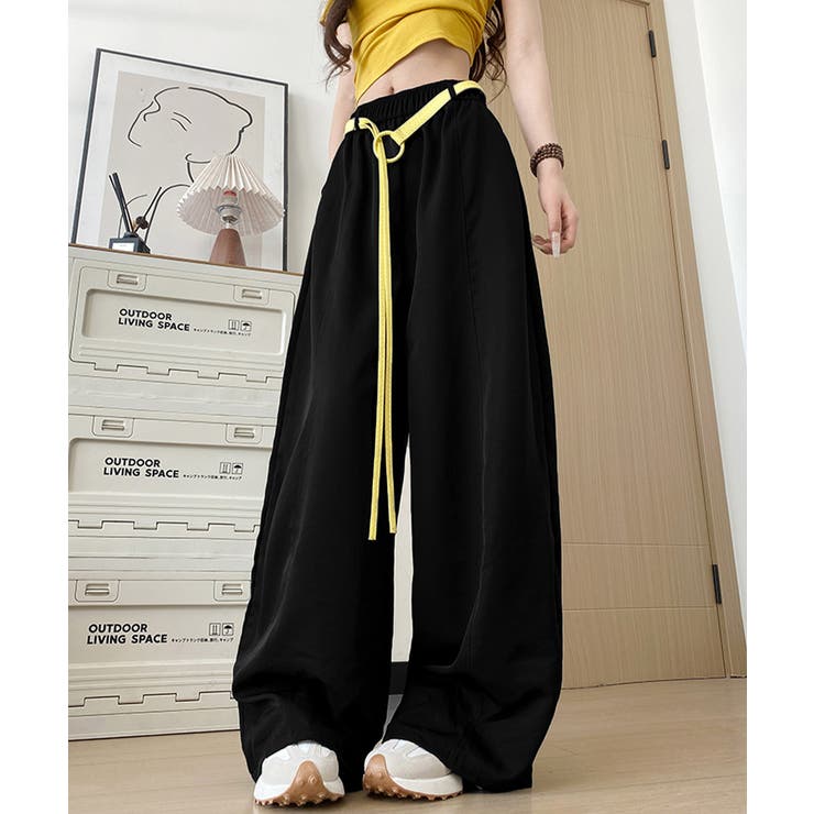 韓国風 脚長見え美脚ワイドパンツレディース ハイウエストスポーティーパンツY2K… | SUNSHINE CLOSET | 詳細画像7 