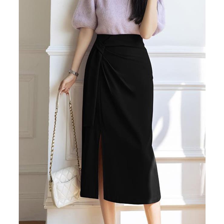 フロントタックスカートオフィスきれいめ レディース膝下スカート美脚脚長 ハイウエ… | SUNSHINE CLOSET | 詳細画像22 